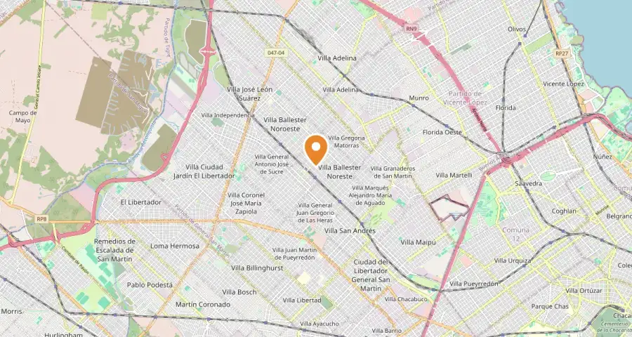 Mapa de la zona de Villa Ballester